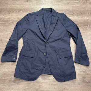 Uniqlo Sport Coat Mens‎ Small Blue Plaid Cotton Blend Casual Blazer Jacket 40R